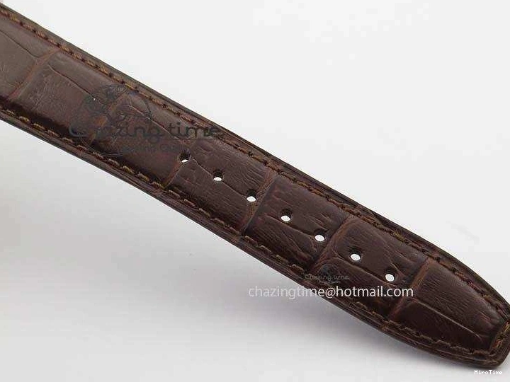 MIROTIME 0427 Sustainable Portuguese IW5444 SS White Dial RG Numbers On Brown Leather Strap A 7256